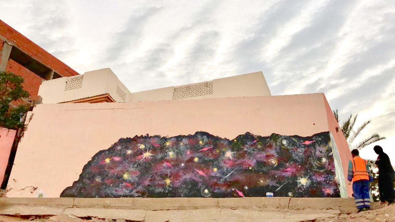 دهانات ورسومات فنية معالجة التلوث البصري على طريق الحرمين بجدة